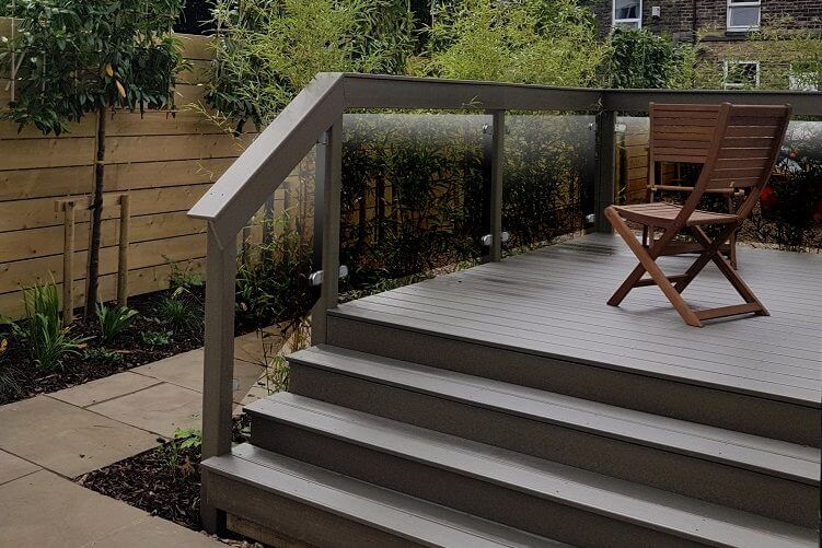 heavy duty balustrade post on top of decking