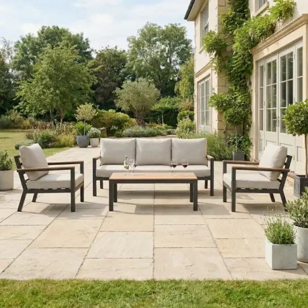 3 Seater Sofa Lounging Set with Rectangular Coffee Table